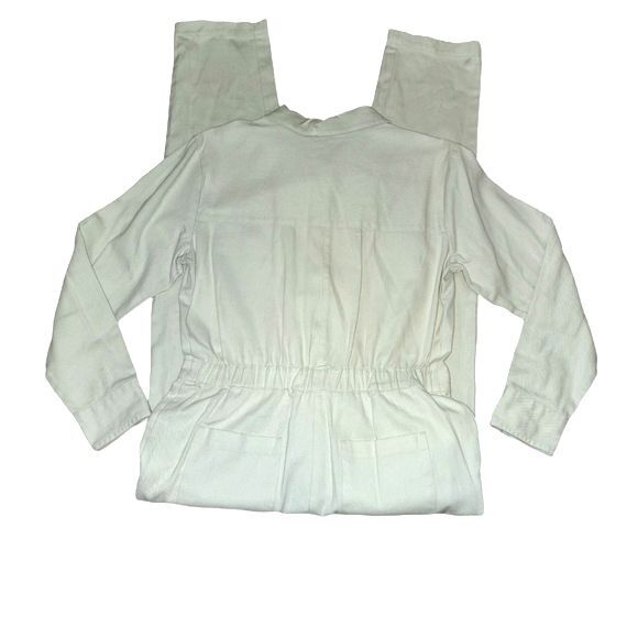 Sandy Liang X Target Cream Denim Long Sleeve 1 Piece Jumpsuit Coveralls Size 2 - Picture 3 of 6